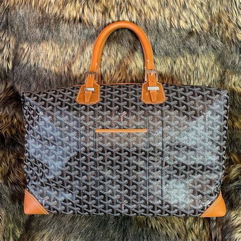 Goyard Bags Goyard Boeing 45 Duffle Luggage Tote Blackbrown Chevron Bag Poshmark