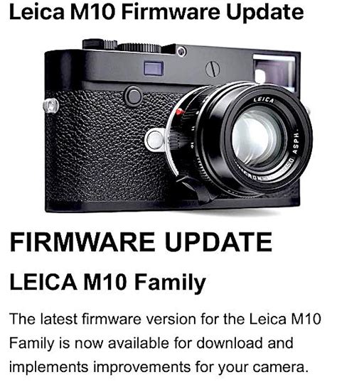 New Firmware Updates For All Leica M Cameras Released Leica Rumors