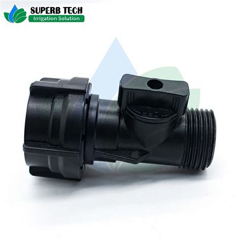 Black Male Female Thread Plastic Tape Shut Off Valve For Irrigation