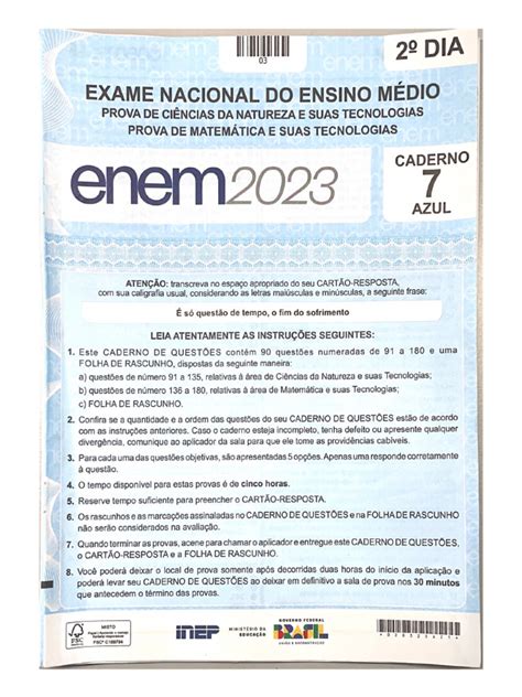 Enem 2023 2 Dia Pdf - Enem 2023 - Caderno de Questões Da Prova Azul Do 2º Dia | PDF