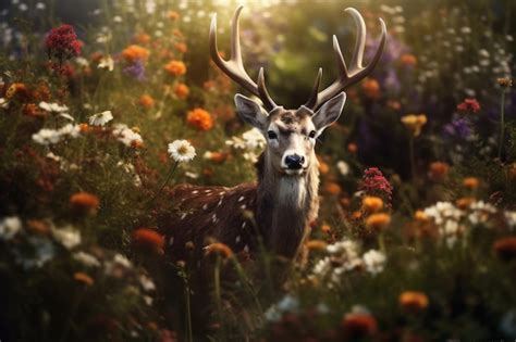 Premium AI Image | Forest deer wallpaper