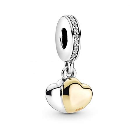 Pandora Two Tone Double Heart Dangle Charm C Francis Gaye