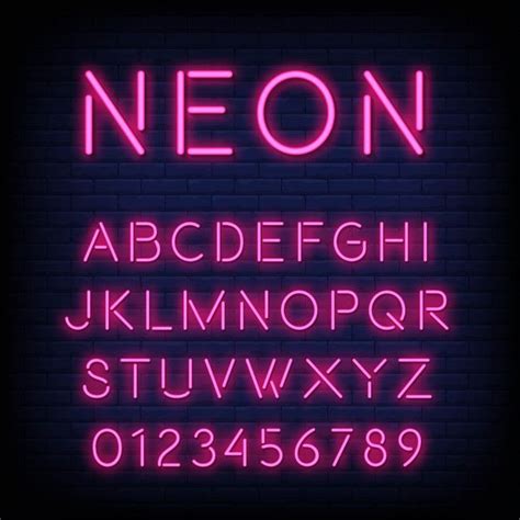 Alfabeto Con Letras Y Números En Efecto Neón Vector Premium Premium Vector Freepik Vector