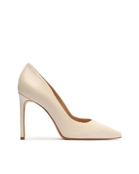 Schutz Shoes Lou Snake Embossed Leather Pump In White Lyst