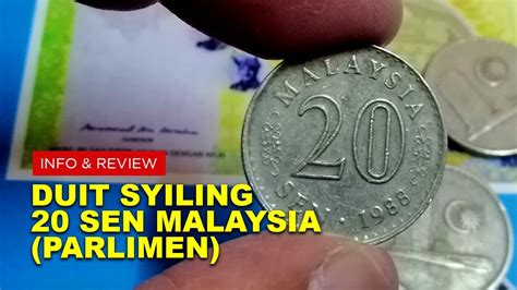 Duit Syiling 20 Sen Malaysia Parlimen 20 Cents Malaysian Coin