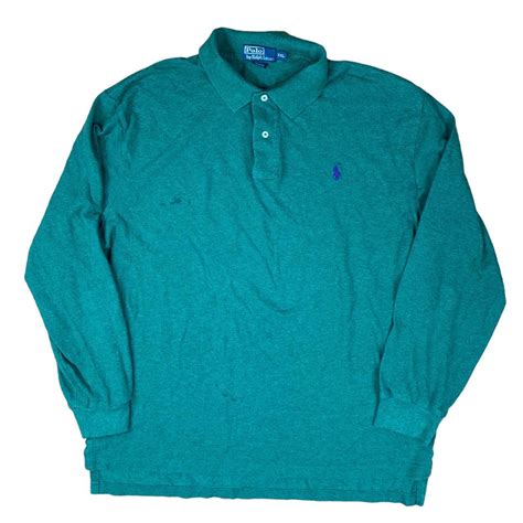 Dark Green Polo Ralph Lauren Long Sleeve Polo Top Depop