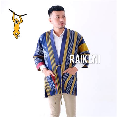 Jual Raikeni Kimono Kuroba Hitam Kimono Outer Tenun Batik Shopee