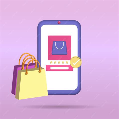 Premium Vector | 3d online shopping on smartphone floating shopping