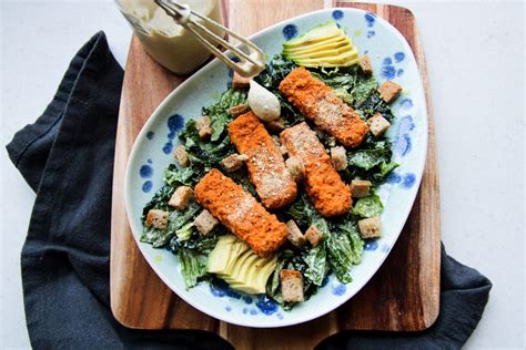 Vegan Crispy Buffalo Tofu Caesar Salad — Kulas Kitchen