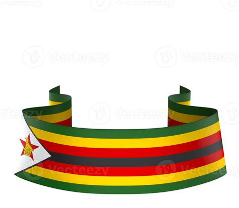 Zimbabwe Flag Element Design National Independence Day Banner Ribbon