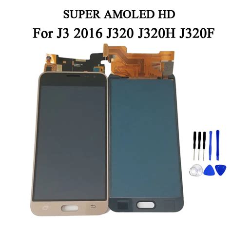 Amoled 50 Lcd For Samsung J3 2016 Display J320 J320f Lcd Touch Screen Digitizer For Samsung