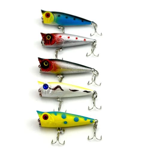 Pcs Top Water Plastic Popper Floating Fishing Lures Hard Bait Color