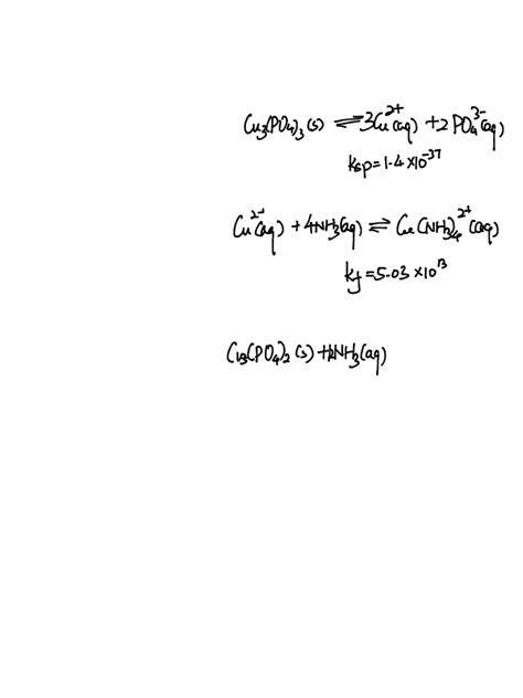 Solved The Copperii Ion Reacts With Phosphate Ion To Form An Insoluble Ionic Compound Ksp