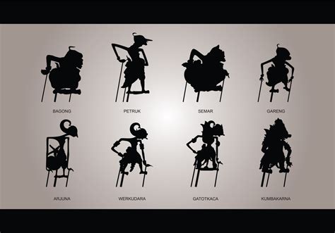 Wayang Silhouettes Vector 129453 Vector Art At Vecteezy