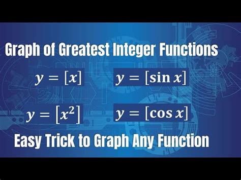 Graph Of Greatest Integer Function Sinx Cosx X X Youtube