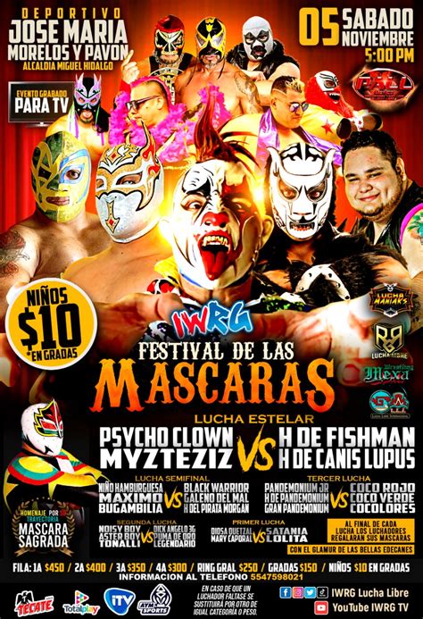 Compra Boletos Para Lucha Libre IWRG FESTIVAL DE LAS MASCARAS Boletia