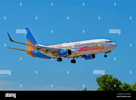 Jet2 Holidays Boeing 737 8MG Aircraft On Final Approach Stock Photo Alamy