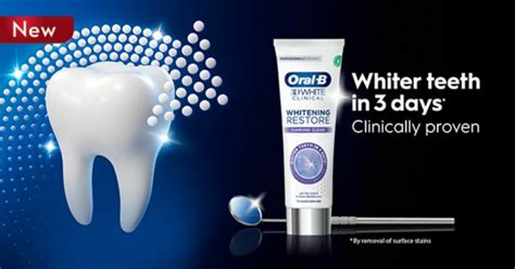 Oral-B 3D White Clinical toothpaste sample - Get me FREE Samples