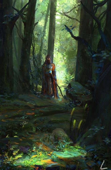 Forest Mage By Zhang Lei Fantasy Landscape Game Concept Art Fantasy Art