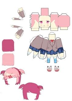 фигурка Нацуки из бумаги | Бумажные куклы, Милые рисунки, Арт-челлендж