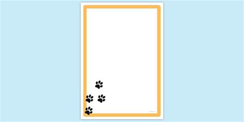 Illustrated Cat Paw Print Page Border | Twinkl Page Borders