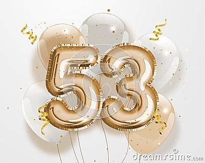 Happy Th Birthday Gold Foil Balloon Greeting Background Vector