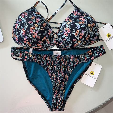 Nwt Womens Body Glove Baby Love Bikini Set Medium Black Flirty Surf Rider Swim Ebay