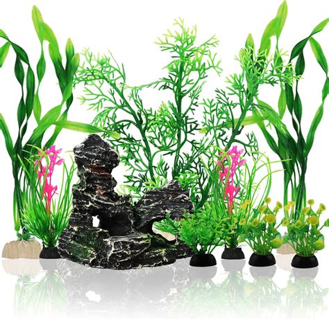 Amazon Quozuo Fish Tank Accessories Artificial Plants Pcs Green