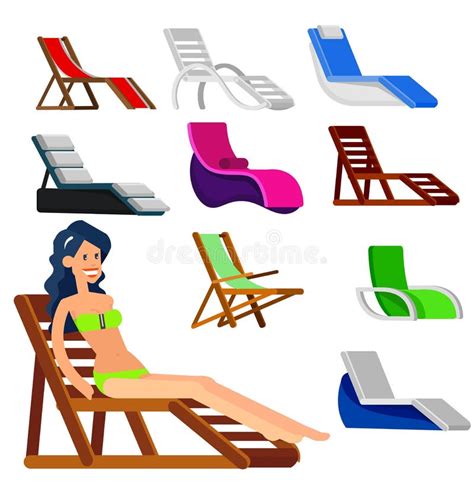 Wooden Beach Chaise Longue Stock Vector Illustration Of Resort