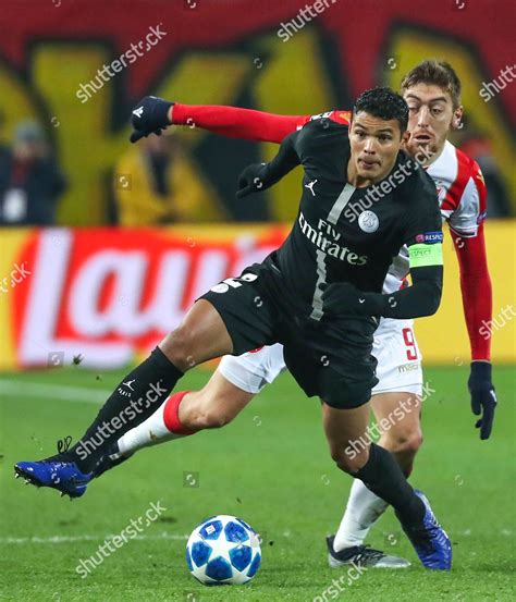 Paris Saintgermains Thiago Silva L Action Editorial Stock Photo Stock