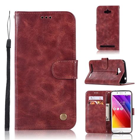 Retro Flip Case On Asus Zenfone Max Zc Kl Cover Rivet Pu Leather