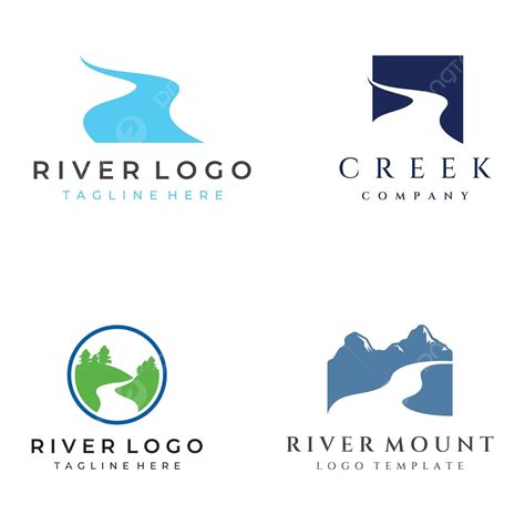 Logo Sungai Dengan Tanah Pertanian Pegunungan Dan Sungai Pertanian ...