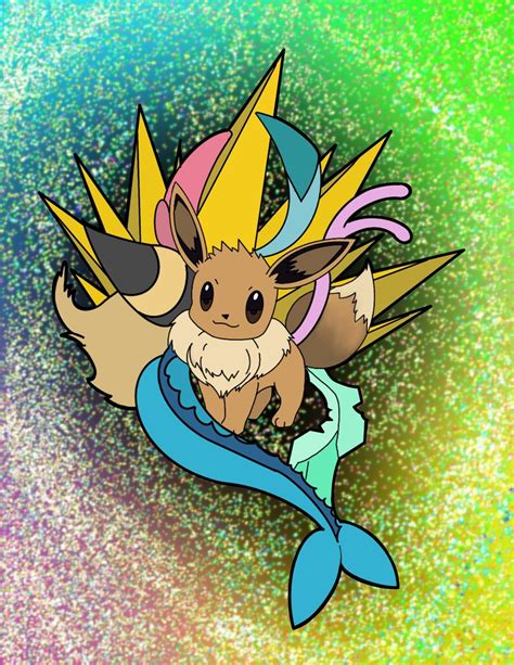 9 Tail Eevee Print Etsy