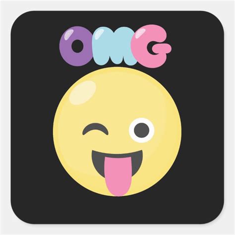 OMG Emoji Square Sticker | Zazzle