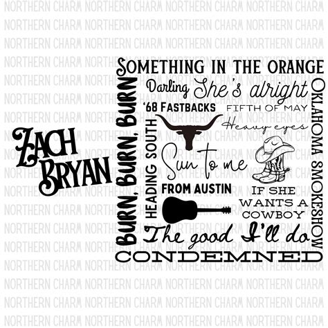 Zach Bryan Svg Png Digital Download Sublimation Zach Etsy