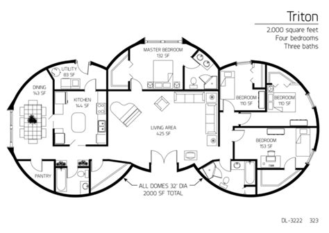 Floor Plans 4 Bedrooms Monolithic Dome Institute