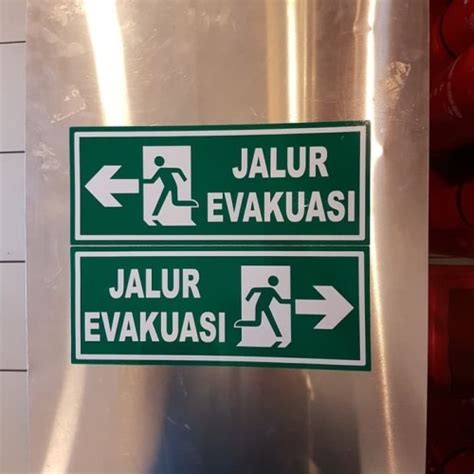 Jual Akrilik Sign K Rambu Jalur Evakuasi Kanan Kiri X Cm Panah