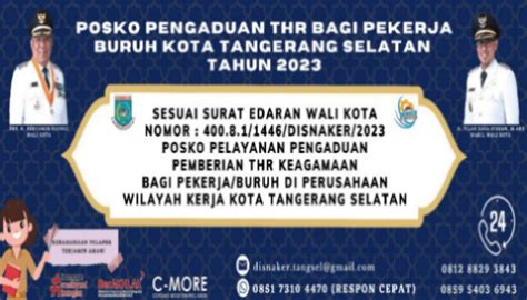 Posko Pengaduan THR 2023 Kadisnaker Tangsel Dibayar Paling Lambat 7