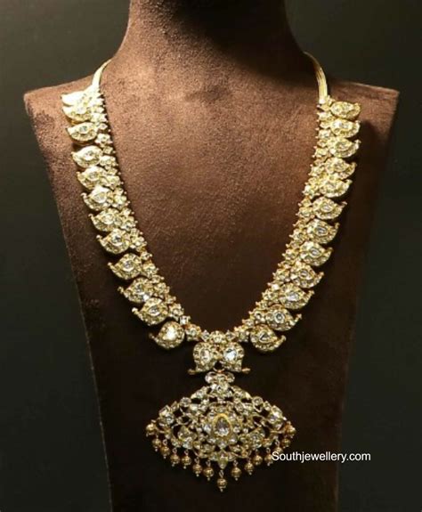 Polki Diamond Mango Mala Indian Jewellery Designs