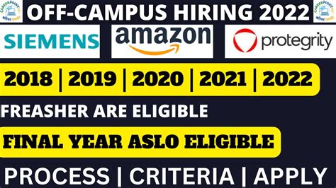 3 Off Campus Drive 2019 2022 Batch Eligible Must Apply Off Campus Hiring Must Apply