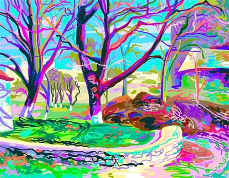 Peinture Num Rique D Illustration Vectorielle De Village Naturel