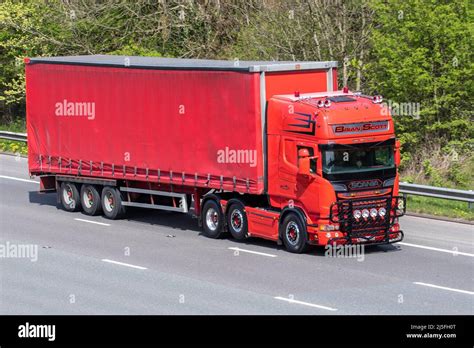 Brian Scott Transport Red Super Scania With Number Plate Obscured With