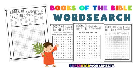 Books Of The Bible Word Search Superstar Worksheets