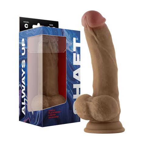 Shaft Model C 8 5 In Dual Density Silicone Dildo With Balls And Suction