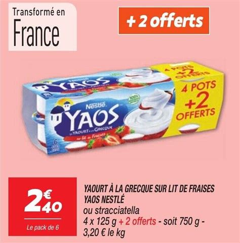 Promo Yaourt La Grecque Sur Lit De Fraises Yaos Nestl Chez Netto