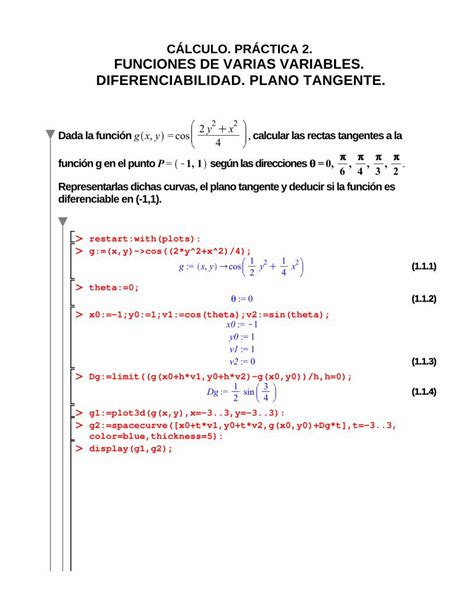 PDF CÁLCULO PRÁCTICA 2 FUNCIONES DE VARIAS VARIABLES