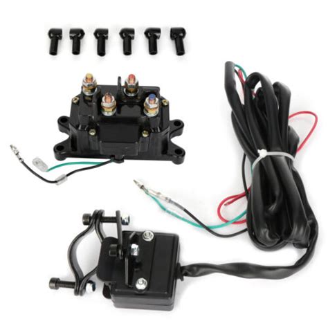 12V Solenoid Relay Thumb Switch Contactor Winch Rocker COMBO For ATV