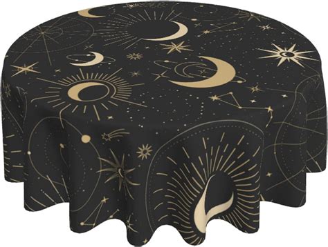 DCHYO Sun Moon Round Tablecloth Mythology Alter Cloth Witches ...