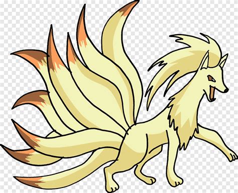 Ninetales Pokémon Vulpix Kuyruk Sanatı Dokuz Kuyruklar Yaprak Etobur