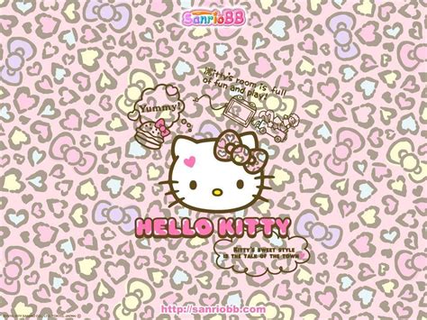 Hello Kitty Colorful Cheetah Print Wallpaper